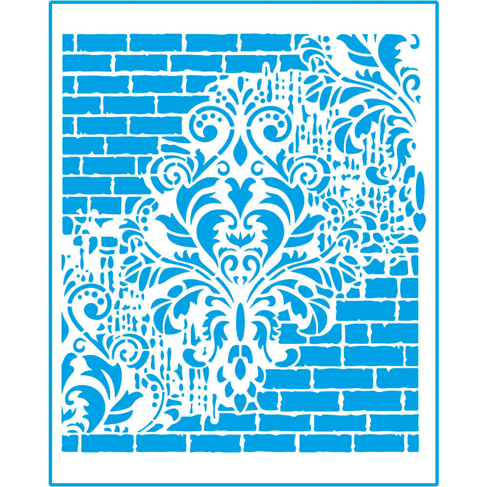 Stencil Retangular Muro com Arabesco 20x25cm para Pintura Decorativa e Artesanato Str-143 - Litoarte