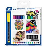 Estojo de Marcador Staedtler Lumocolor Permanente 1.0Mm com 14 Cores