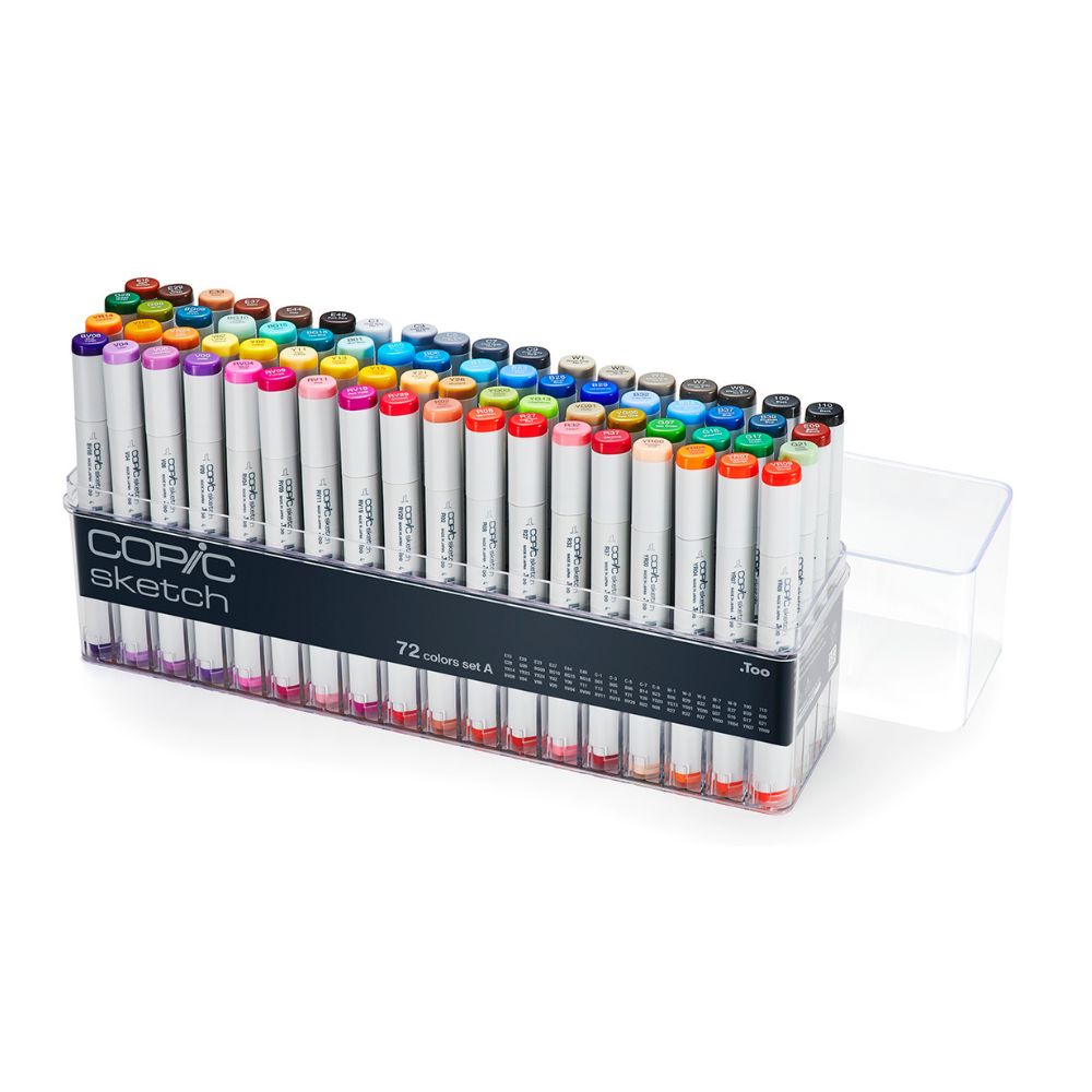Estojo Marcador Copic Sketch Ponta Dupla Mod.A com 72 Cores