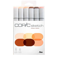 Estojo Marcador Copic Sketch Ponta Dupla com 6 Cores Retrato