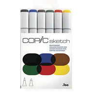 Estojo Marcador Copic Sketch Ponta Dupla com 6 Cores Primarias Vivas