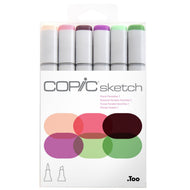 Estojo Marcador Copic Sketch Ponta Dupla com 6 Cores Floral Favorites 1