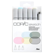 Estojo Marcador Copic Sketch Ponta Dupla com 5 Cores Básicas + Multiliner