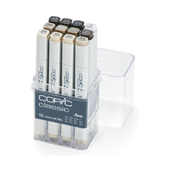Estojo Marcador Copic Classic Ponta Dupla com 12 Cores Cinza Quente