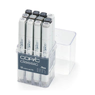Estojo Marcador Copic Classic Ponta Dupla com 12 Cores Toner Cinzento