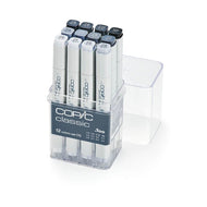 Estojo Marcador Copic Classic Ponta Dupla com 12 Cores Cinza Frio