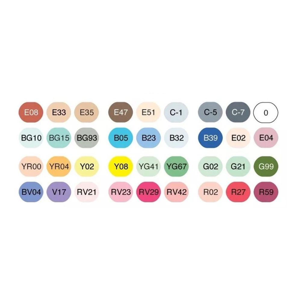 Estojo Marcador Copic Ciao Ponta Dupla Mod.B com 36 Cores