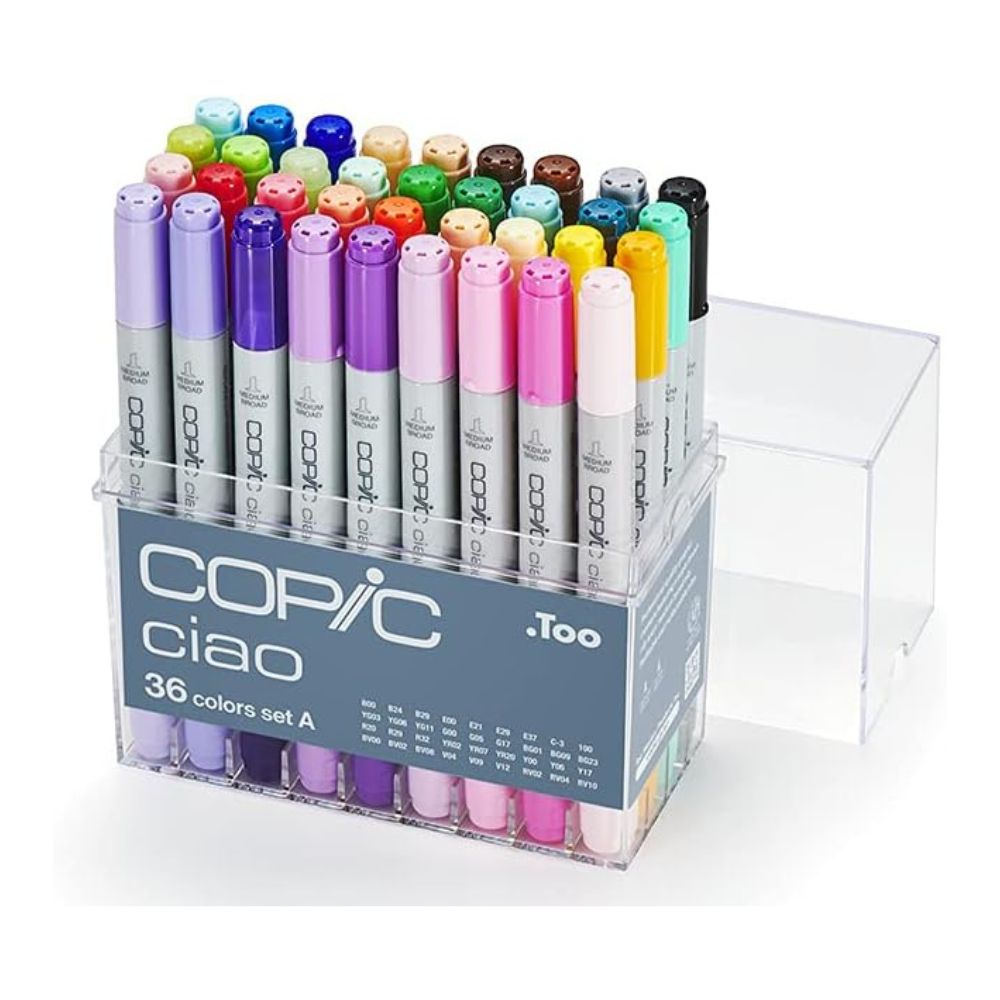 Estojo Marcador Copic Ciao Ponta Dupla Mod.A com 36 Cores