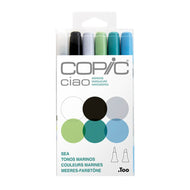 Estojo Marcador Copic Ciao Ponta Dupla com 6 Cores Marinhas