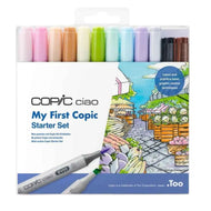 Estojo Marcador Copic Ciao Ponta Dupla com 10 Cores + 2 Multiliner Start