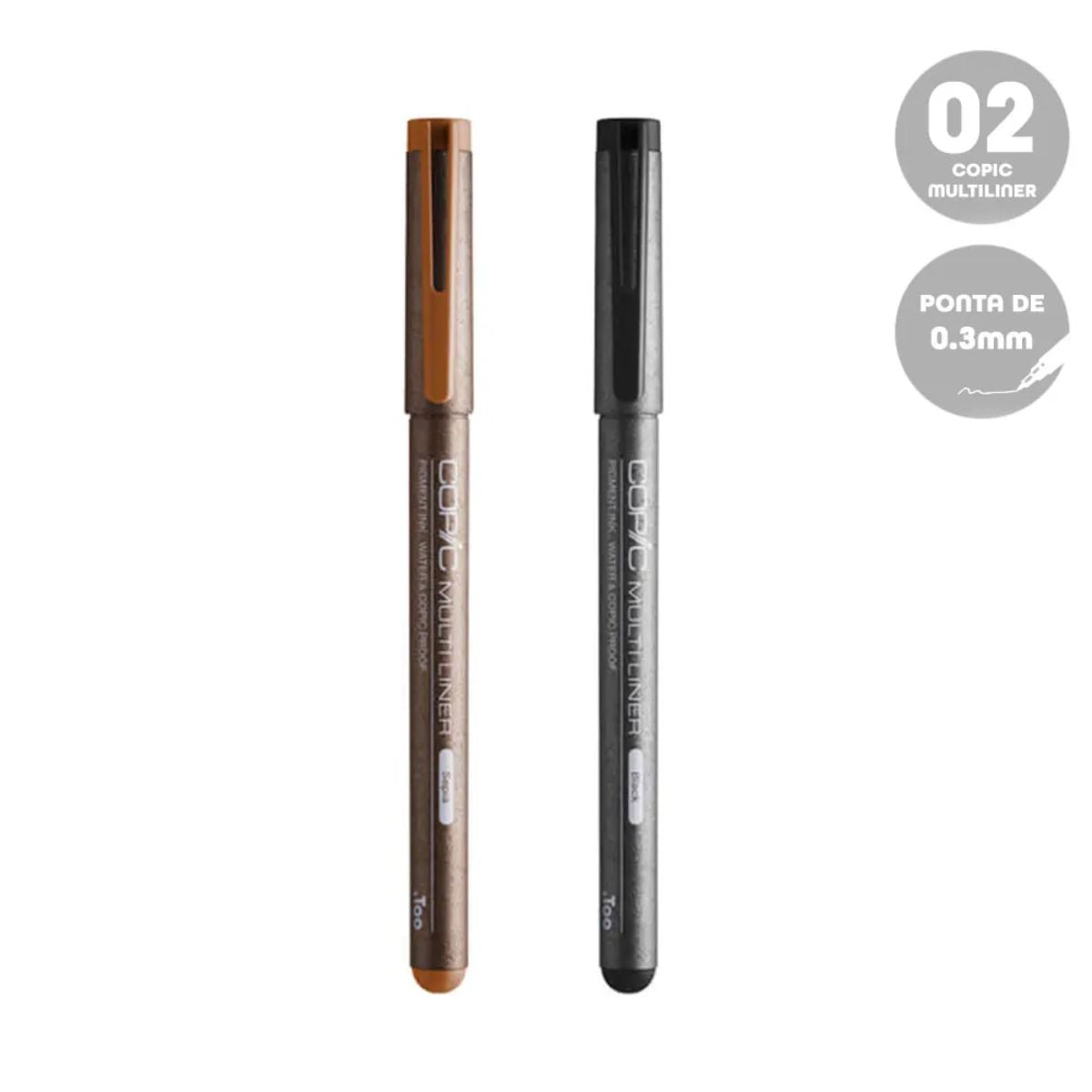 Estojo Marcador Copic Ciao Ponta Dupla com 10 Cores + 2 Multiliner Start