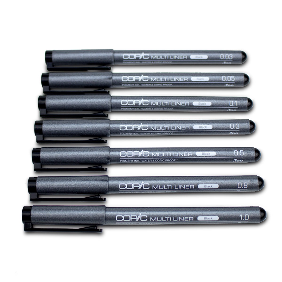 Estojo Caneta Copic Multiliner Black A2 com 7 Pontas