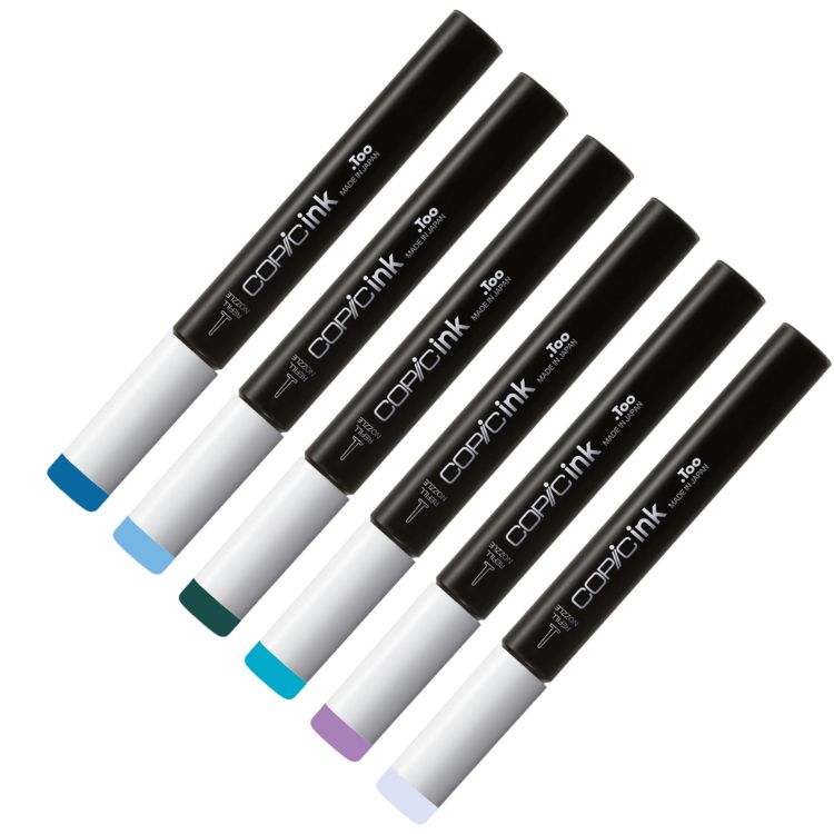Refil para Marcador Copic Ink Tons de Azul - B, BG e BV