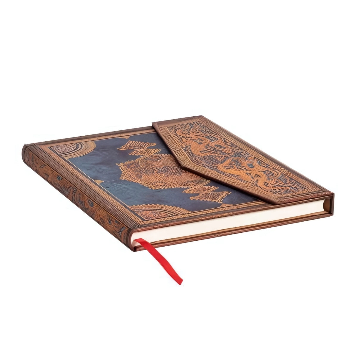 Caderno Paperblanks Safavid Indigo Capa Dura Midi 120g/m² 13x18cm 144 Páginas sem Pauta - Pb8200-2