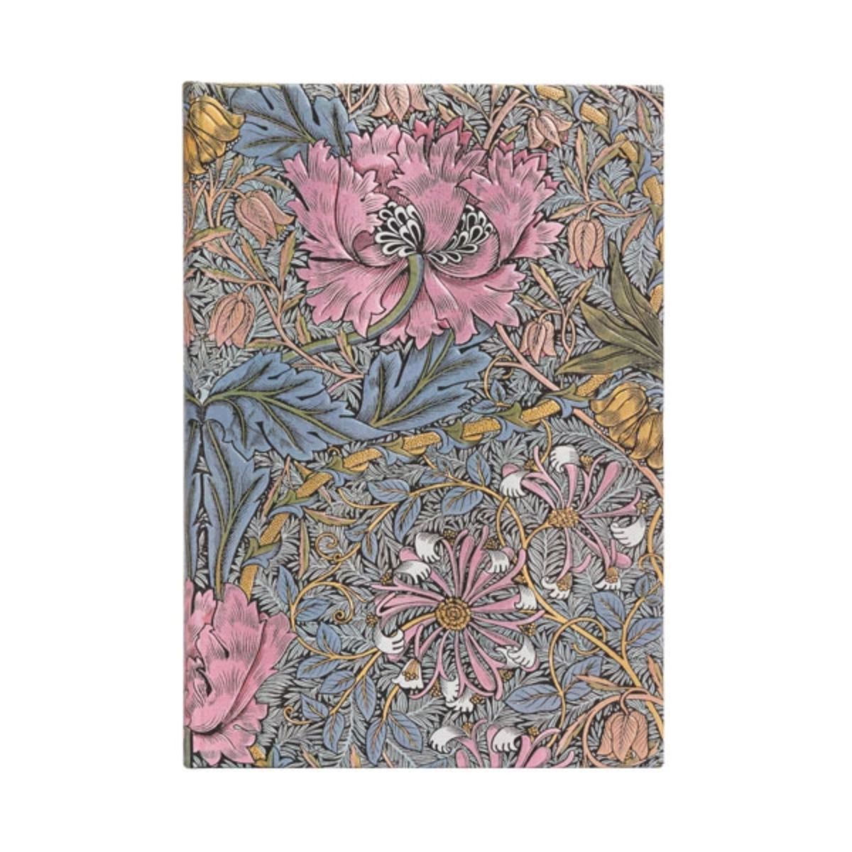 Caderno Paperblanks Madressilva Rosa Morris Capa Dura Midi 120g/m² 13x18cm 144 Páginas com Pauta - Pb9387-9