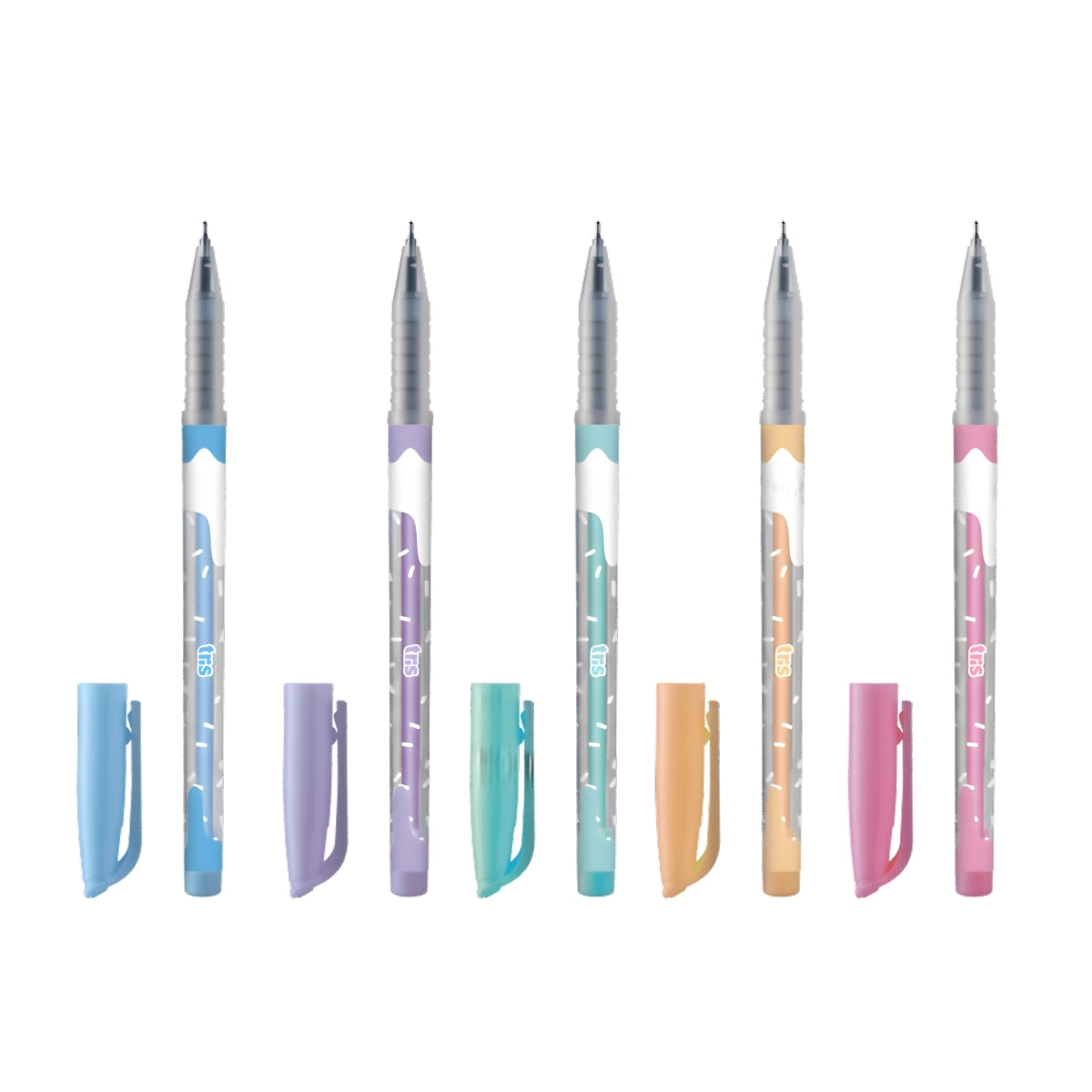 Kit Caneta Esferográfica Holic Fof Candy com 5 Cores - Tris