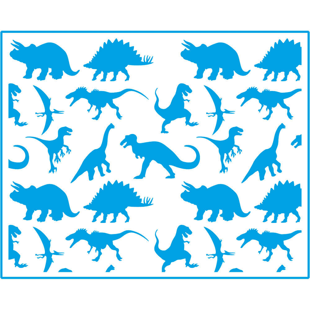 Stencil Retangular Dinossauros 20x25cm para Pintura Decorativa e Artesanato Str-111 - Litoarte