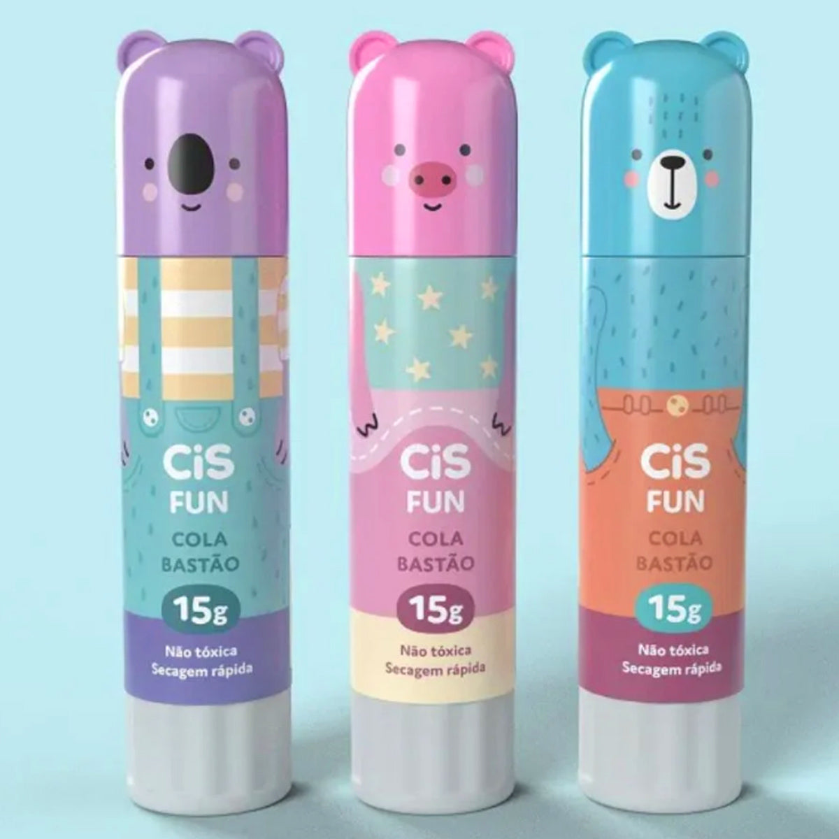 Cola Bastao Fun 13gr com Secagem Rapida - Cores Sortidas - Cis