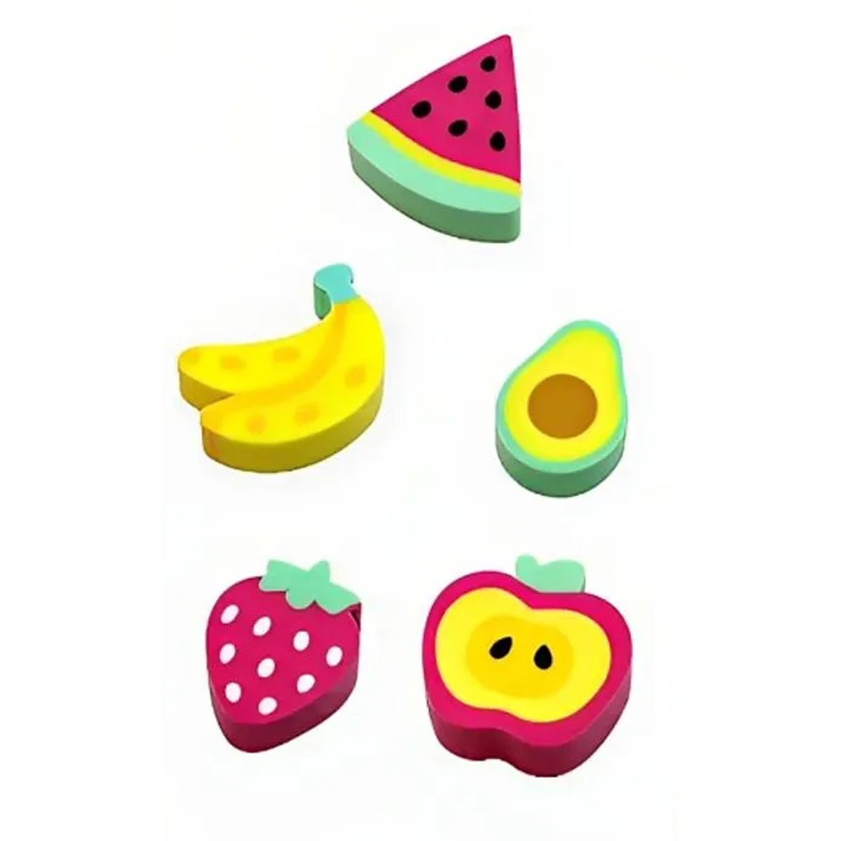 Pote Mini Borracha Escolar Fantasia Frutas com 20 Unidades - Cis
