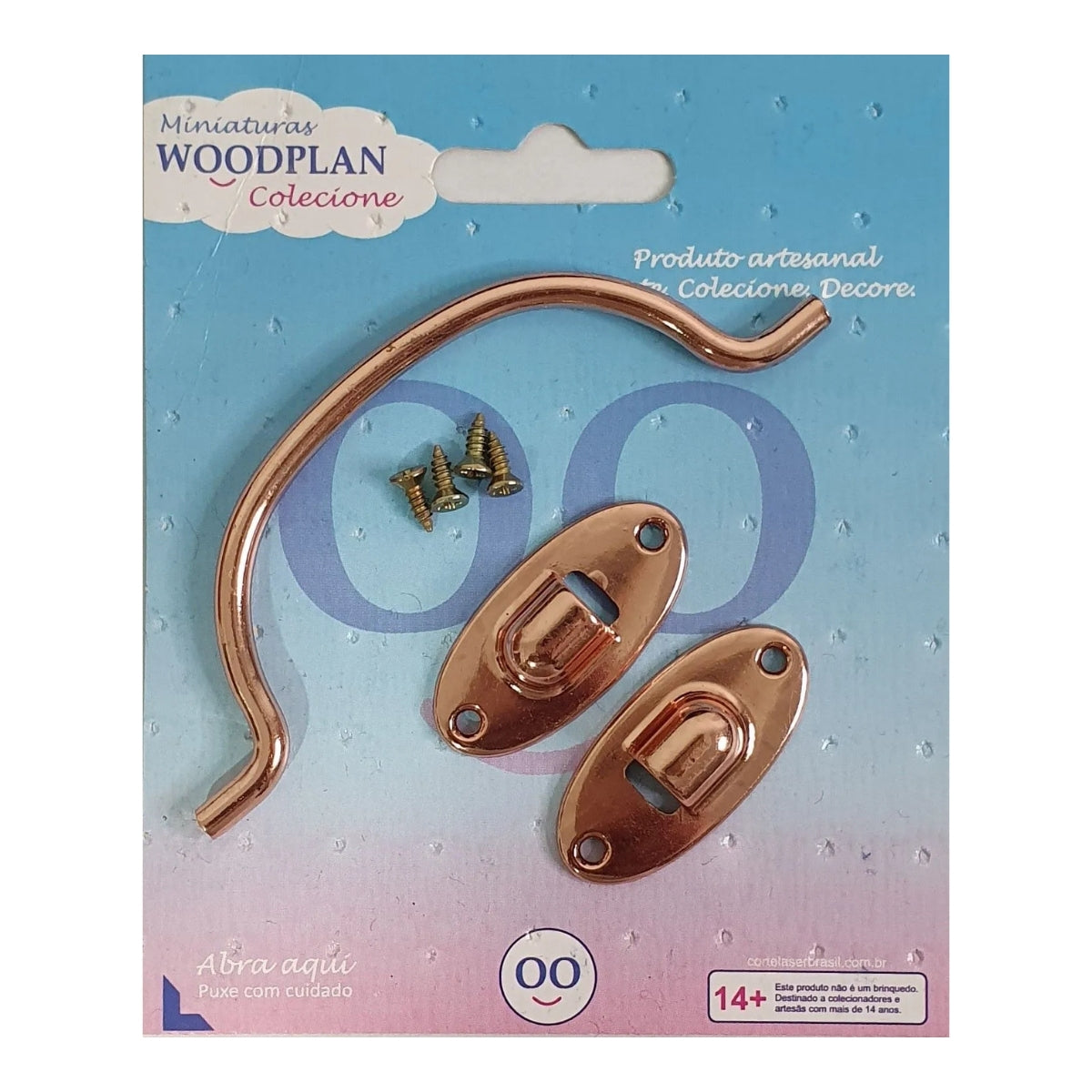 Ferragem Alça Baú Oval Rose Gold F1554 - Woodplan