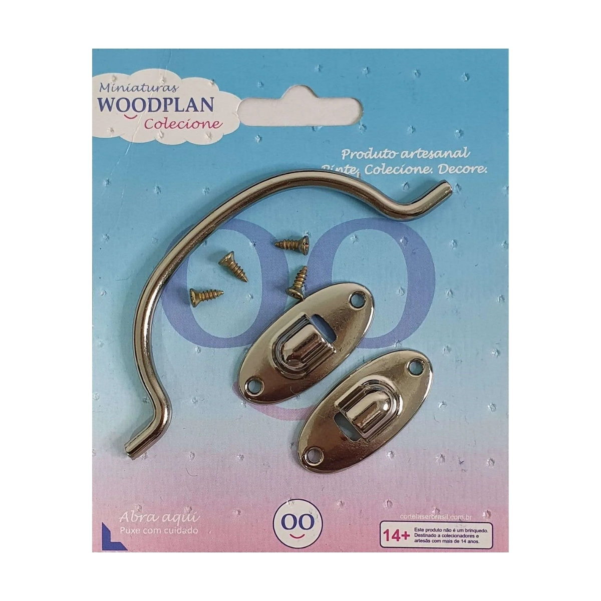 Ferragem Alça Baú Oval Prata F1553 - Woodplan