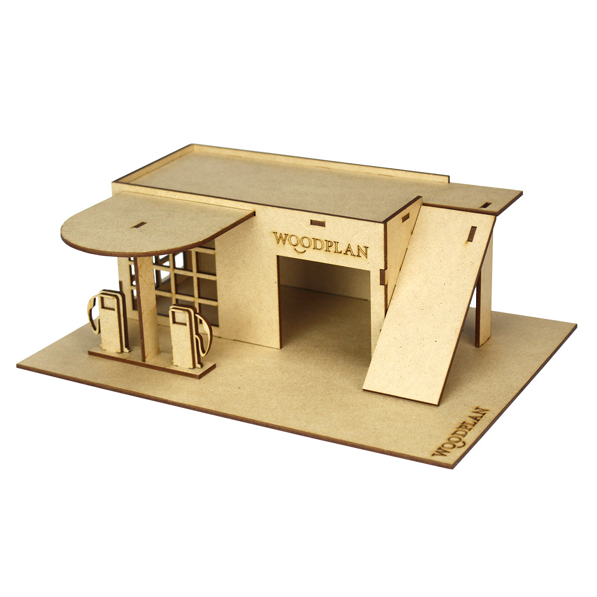 Posto de Gasolina Pequeno Mdf Cru W4032 - Woodplan