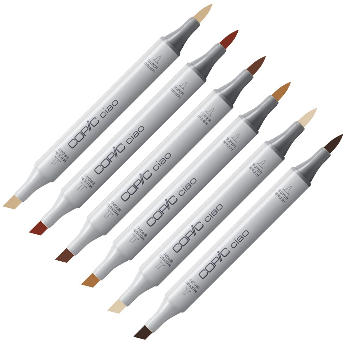 Caneta Marcador Copic Ciao Ponta Dupla Tons Terrosos - e 