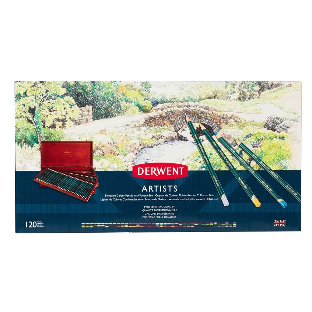 Estojo Lápis de Cor Permanente com 120 Cores - Derwent Artists  