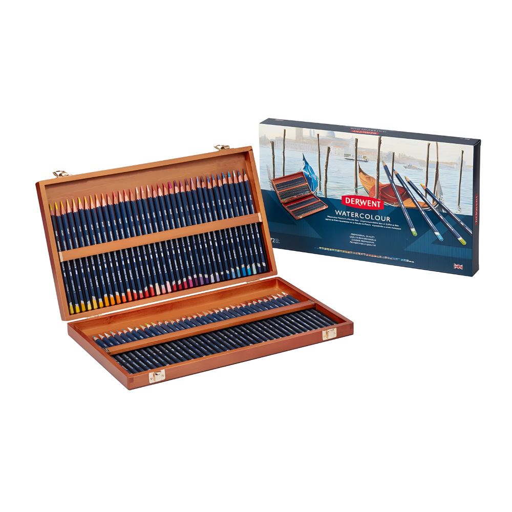 Estojo Lápis de Cor Aquarelável Profissional com 72 Cores - Derwent  