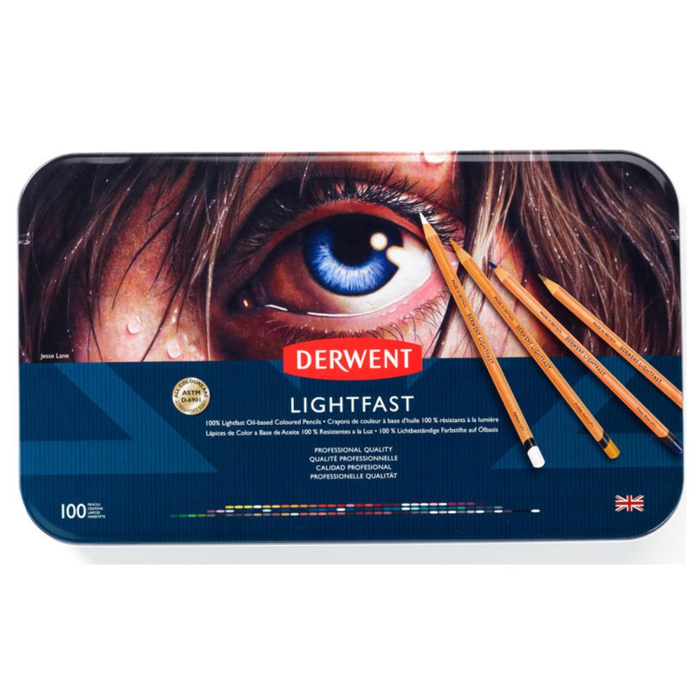 Estojo Lápis de Cor Permanente Lightfast com 100 Cores - Derwent  
