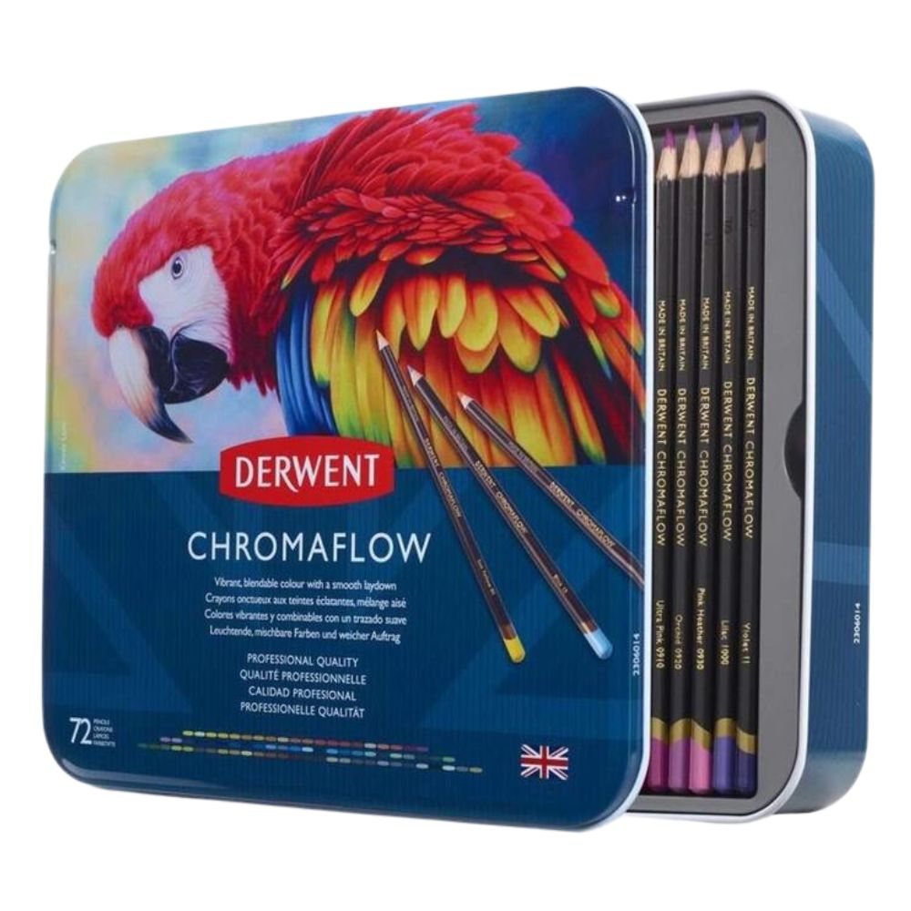 Estojo Lápis de Cor Permanente Chromaflow com 72 Cores - Derwent  