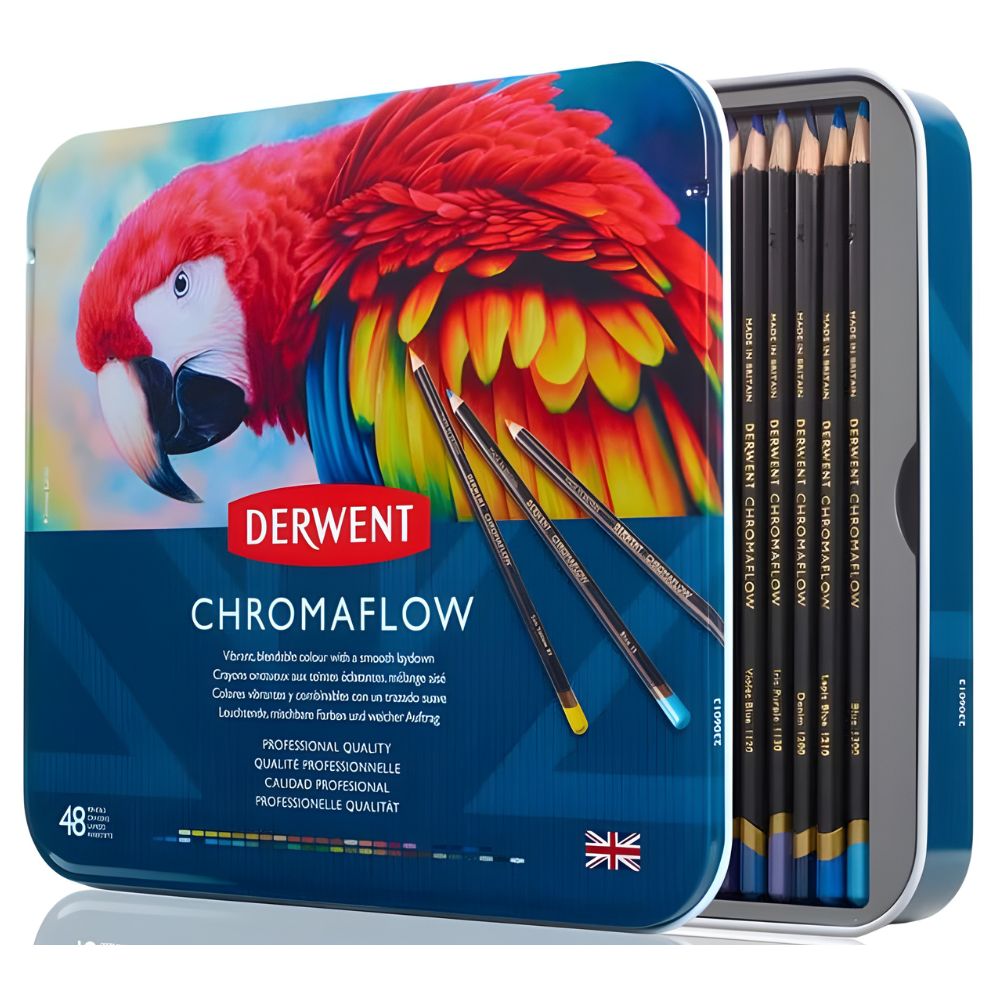 Estojo Lápis de Cor Permanente Chromaflow com 48 Cores - Derwent  