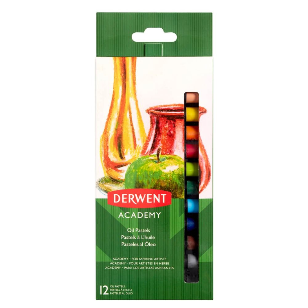 Estojo Giz Pastel Oleoso Academy com 12 Cores - Derwent  