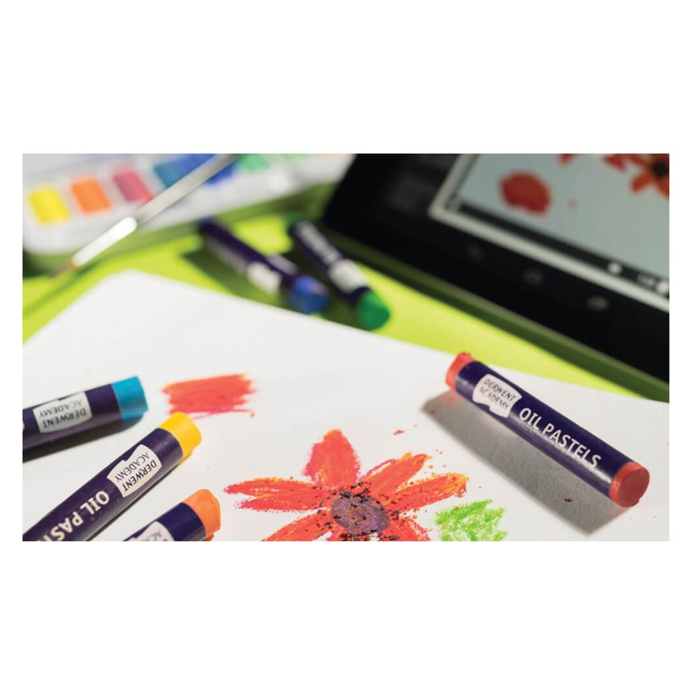 Estojo Giz Pastel Oleoso Academy com 12 Cores - Derwent  
