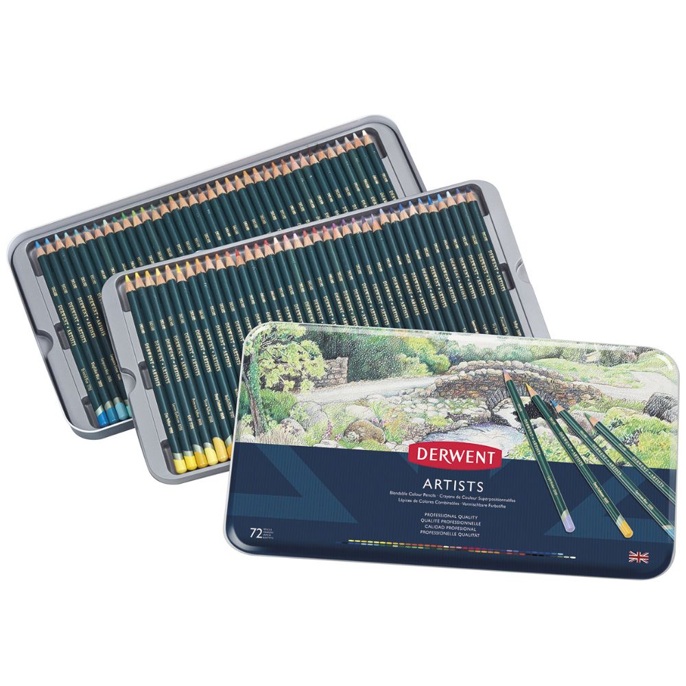 Estojo Lápis de Cor Artists com 72 Cores - Derwent  