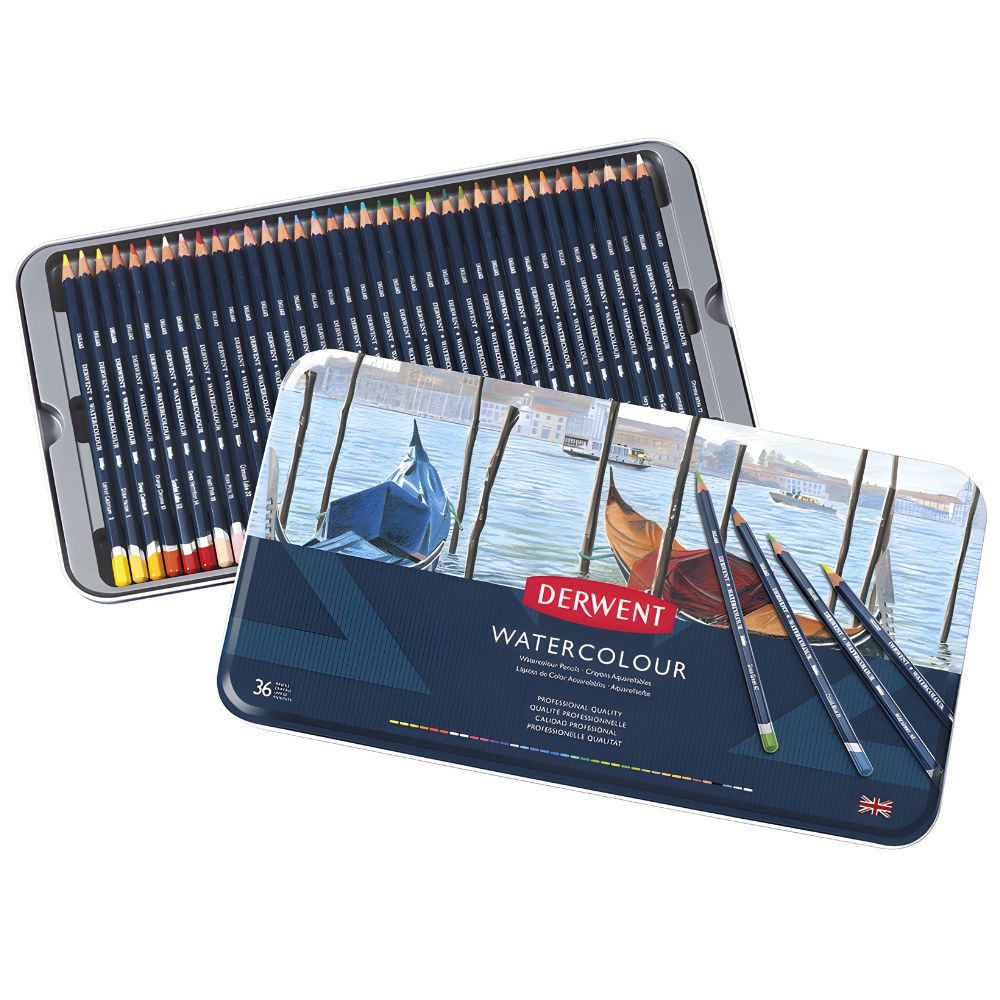 Estojo Lápis de Cor Aquarelável Watercolour com 36 Cores - Derwent  