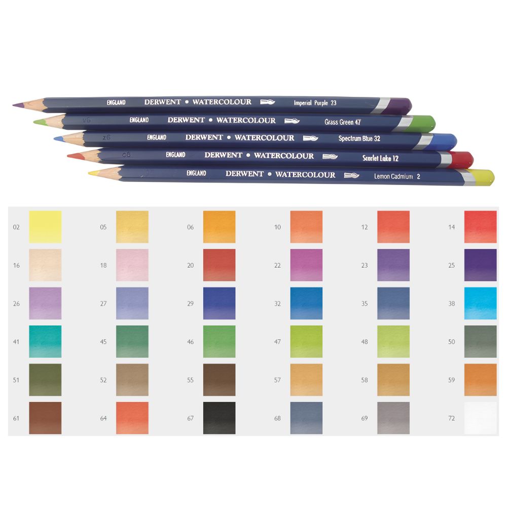 Estojo Lápis de Cor Aquarelável Watercolour com 36 Cores - Derwent  