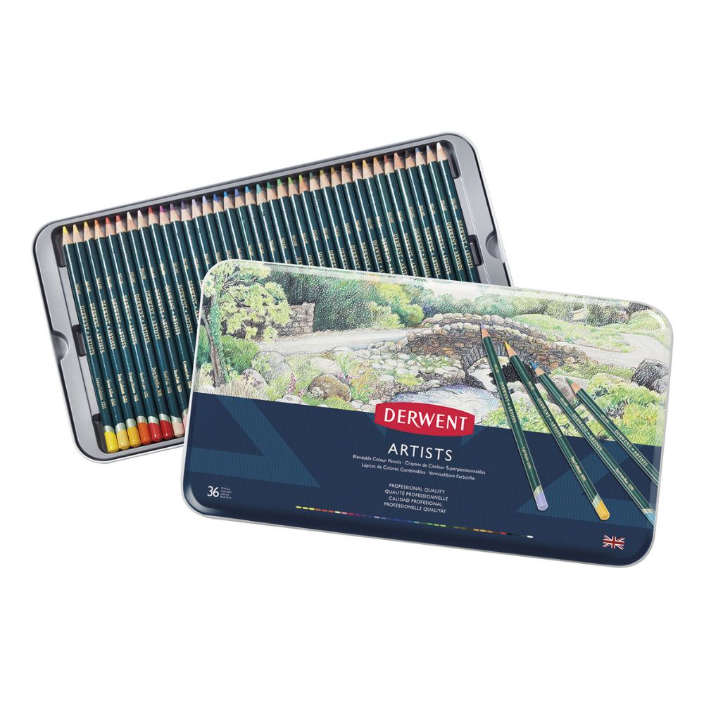 Estojo Lápis de Cor Artists com 36 Cores - Derwent  