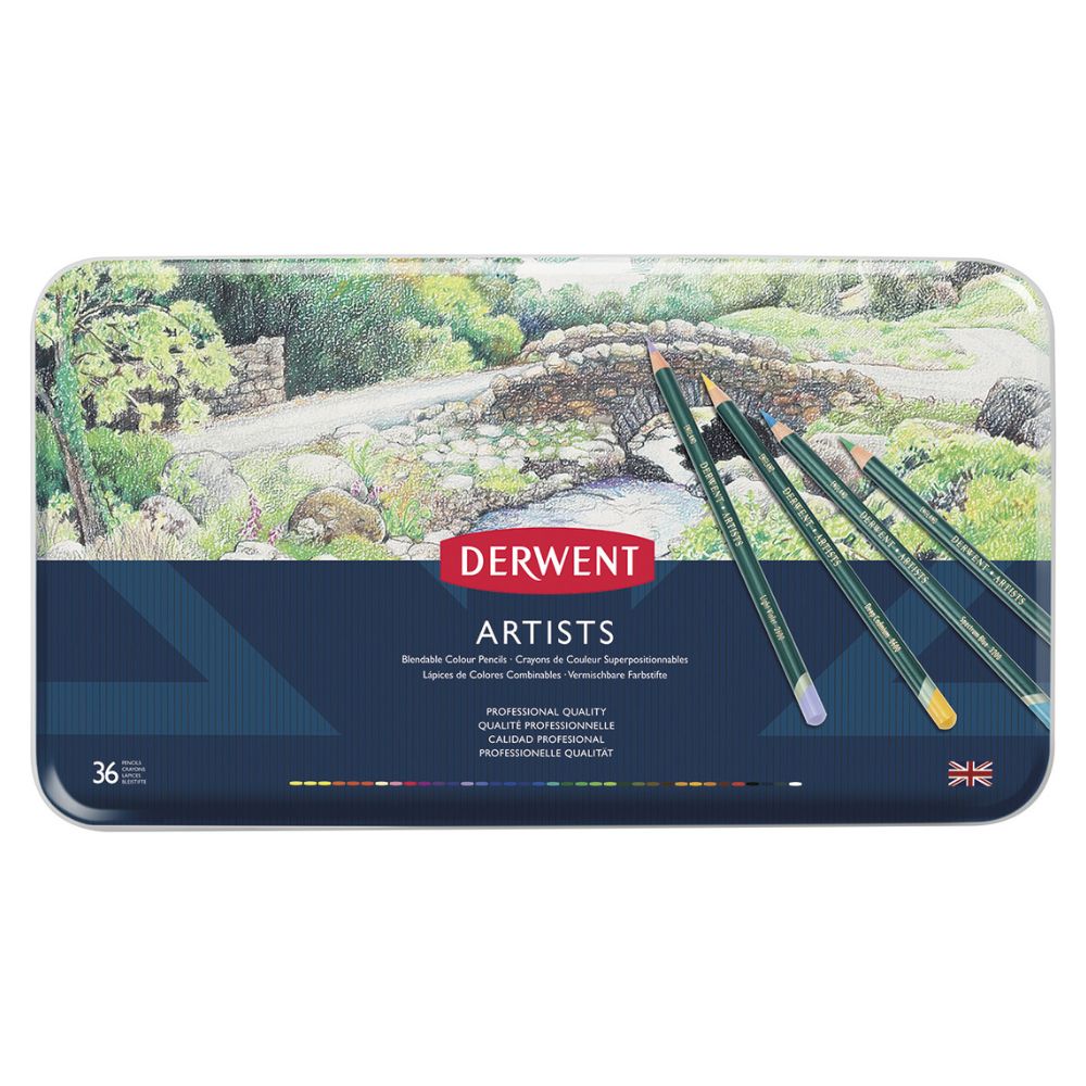 Estojo Lápis de Cor Artists com 36 Cores - Derwent  