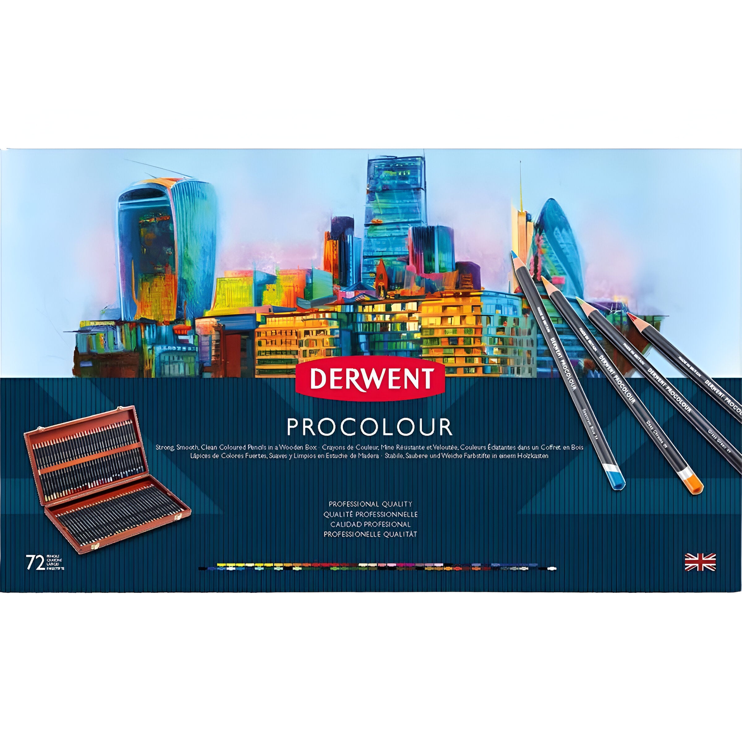 Estojo Lápis de Cor Permanente Procolour com 72 Cores - Derwent