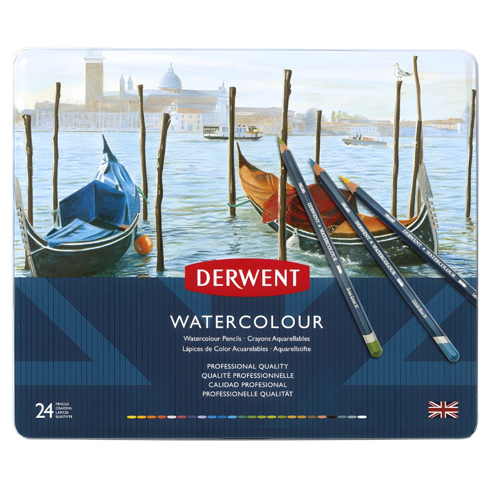 Estojo Lápis de Cor Aquarelável Watercolour com 24 Cores - Derwent  