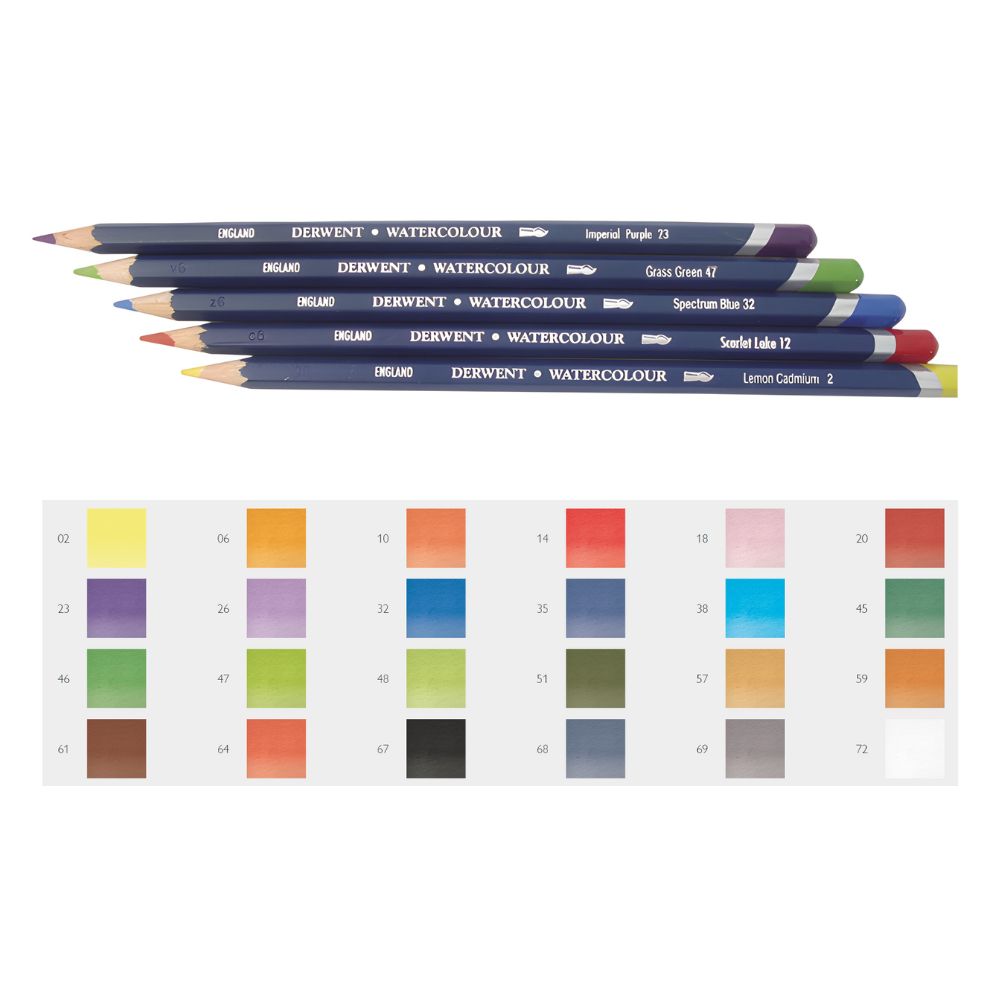 Estojo Lápis de Cor Aquarelável Watercolour com 24 Cores - Derwent  
