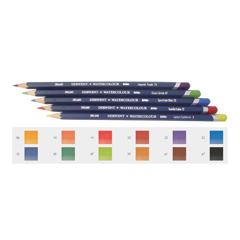 Estojo Lápis de Cor Aquarelável Watercolour com 12 Cores - Derwent  