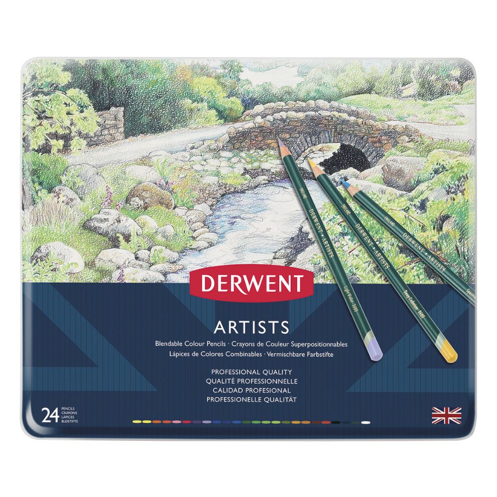 Estojo Lápis de Cor Artists com 24 Cores - Derwent  