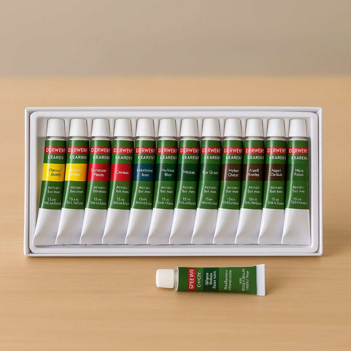 Estojo Tinta Acrílica 12ml Academy com 12 Cores - Derwent  