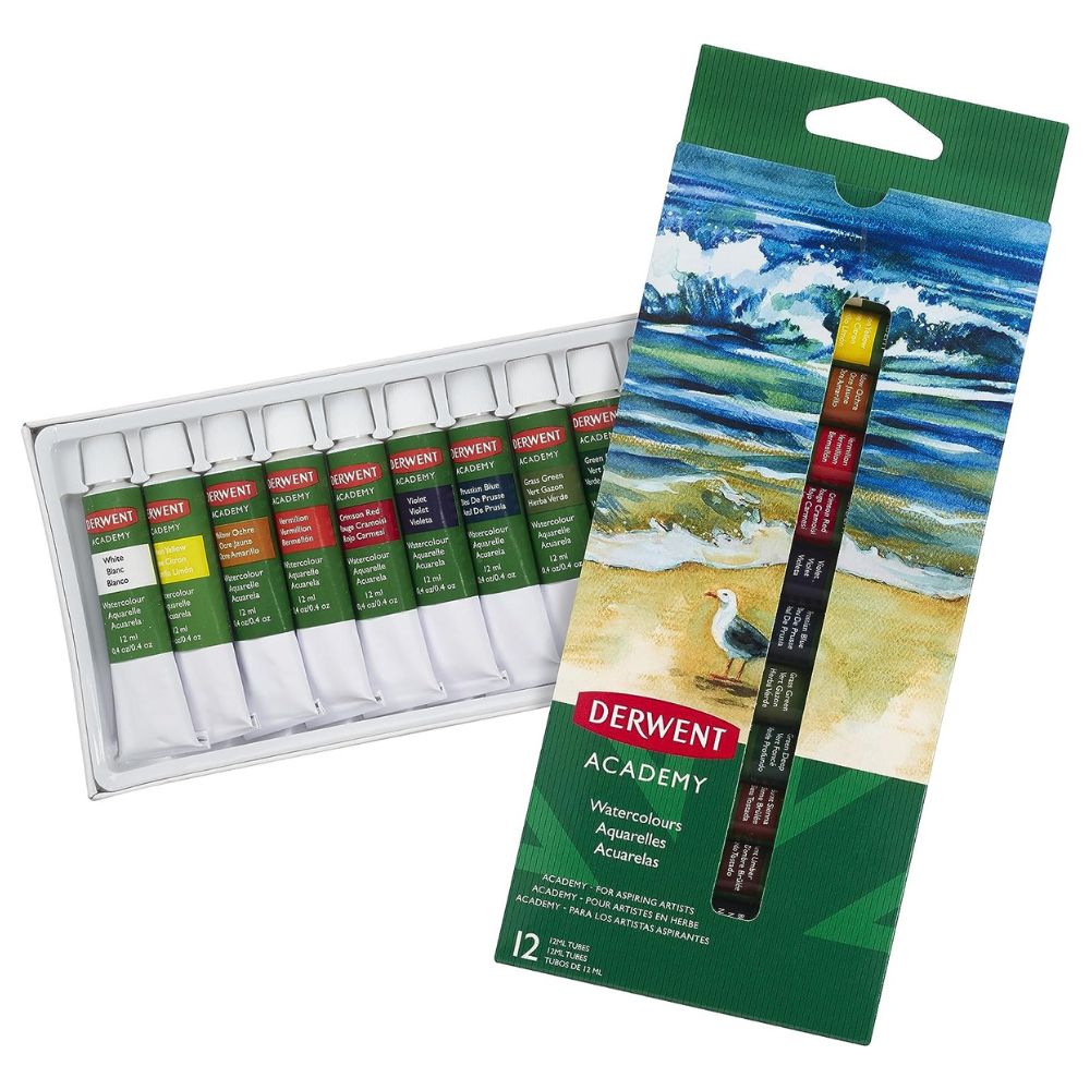 Estojo Aquarela Líquida 12ml Academy com 12 Cores - Derwent  
