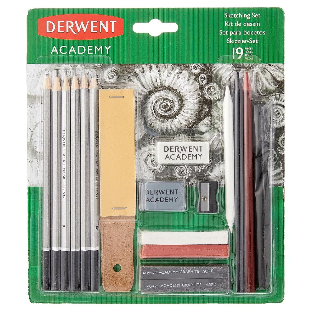 Estojo para Desenho Sketching com 19 Peças - Derwent Academy  