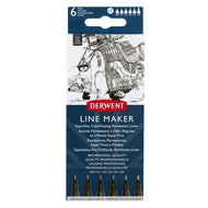 Estojo Canetas Graphik Line Maker Preta com 6 Unidades - Derwent