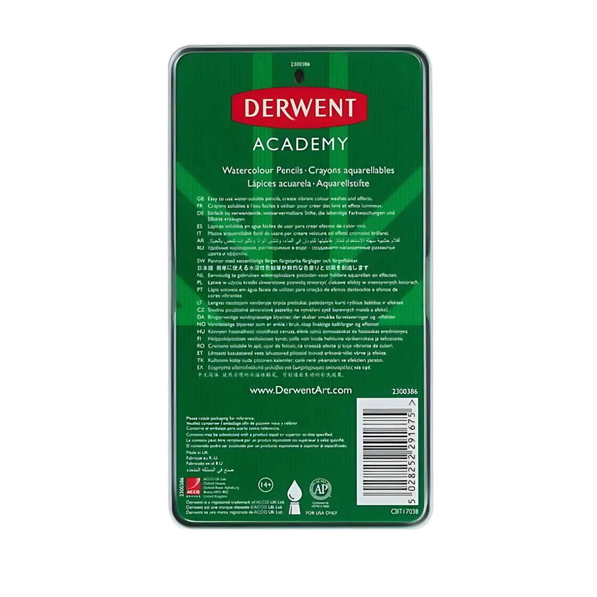 Estojo Lápis de Cor Aquarelável Academy Portrait com 12 Cores - Derwent  