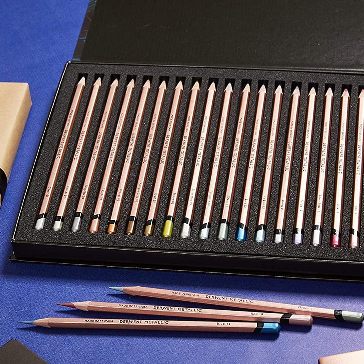 Estojo Lápis de Cor Metallic com 20 Cores - Derwent  